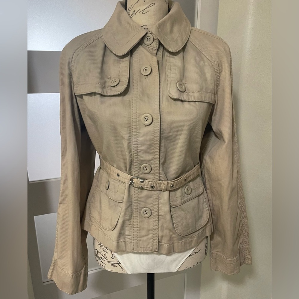 LOFT Beige Button-Up Jacket